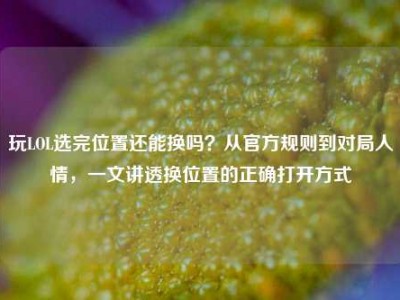 玩LOL选完位置还能换吗？从官方规则到对局人情，一文讲透换位置的正确打开方式
