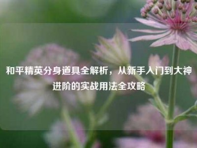 和平精英分身道具全解析，从新手入门到大神进阶的实战用法全攻略