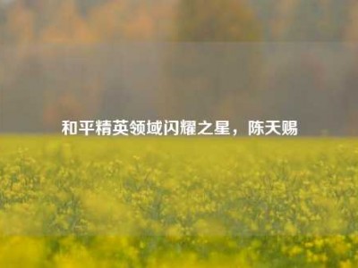 和平精英领域闪耀之星，陈天赐