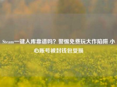 Steam一键入库靠谱吗？警惕免费玩大作陷阱 小心账号被封钱包受损