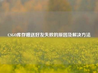 CSGO库存赠送好友失败的原因及解决方法
