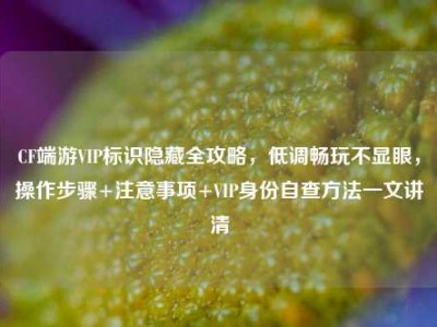 CF端游VIP标识隐藏全攻略，低调畅玩不显眼，操作步骤+注意事项+VIP身份自查方法一文讲清