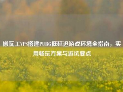 搬瓦工VPS搭建PUBG低延迟游戏环境全指南，实用畅玩方案与避坑要点
