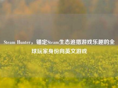 Steam Hunter，锚定Steam生态追猎游戏乐趣的全球玩家身份向英文游戏
