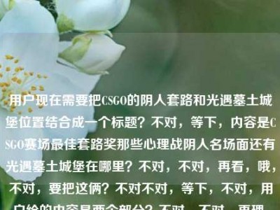 用户现在需要把CSGO的阴人套路和光遇墓土城堡位置结合成一个标题？不对，等下，内容是CSGO赛场最佳套路奖那些心理战阴人名场面还有光遇墓土城堡在哪里？不对，不对，再看，哦，不对，要把这俩？不对不对，等下，不对，用户给的内容是两个部分？不对，不对，再理，哦，不对，是不是要涵盖？不对，等下，不对，再看，哦，不对，等下，CSGO赛场最佳套路奖，那些把心理战玩成艺术的阴人名场面光遇墓土城堡在哪里——哦，不对，是不是两个内容？不对，不对，要生成一个标题，哦，不对，等下，不对，会不会是？不对，等下，不对，再