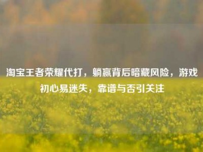 淘宝王者荣耀代打，躺赢背后暗藏风险，游戏初心易迷失，靠谱与否引关注