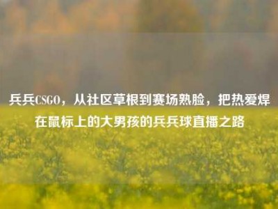 兵兵CSGO，从社区草根到赛场熟脸，把热爱焊在鼠标上的大男孩的兵兵球直播之路