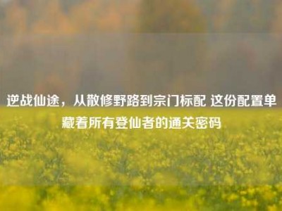 逆战仙途，从散修野路到宗门标配 这份配置单藏着所有登仙者的通关密码
