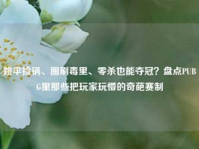 跳伞捡锅、圈刷毒里、零杀也能夺冠？盘点PUBG里那些把玩家玩懵的奇葩赛制