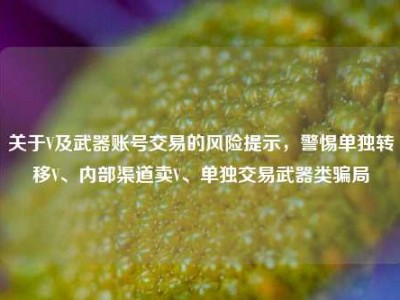 关于V及武器账号交易的风险提示，警惕单独转移V、内部渠道卖V、单独交易武器类骗局