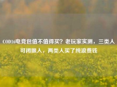 COD16电竞包值不值得买？老玩家实测，三类人可闭眼入，两类人买了纯浪费钱