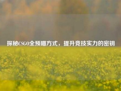 探秘CSGO全预瞄方式，提升竞技实力的密钥