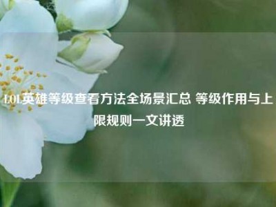 LOL英雄等级查看方法全场景汇总 等级作用与上限规则一文讲透