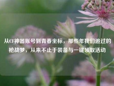 从CF神器账号到青春坐标，那些年我们追过的枪战梦，从来不止于装备与一键领取活动