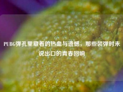 PUBG弹孔里藏着的热血与遗憾，那些装弹时未说出口的青春回响