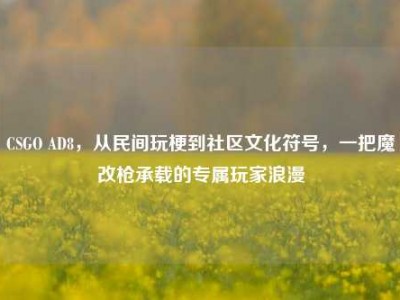 CSGO AD8，从民间玩梗到社区文化符号，一把魔改枪承载的专属玩家浪漫