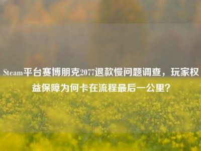 Steam平台赛博朋克2077退款慢问题调查，玩家权益保障为何卡在流程最后一公里？
