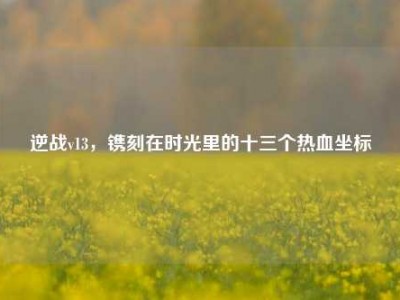 逆战v13，镌刻在时光里的十三个热血坐标