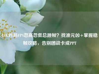 LOL对局FPS忽高忽低总跳帧？找准元凶+掌握稳帧攻略，告别团战卡成PPT
