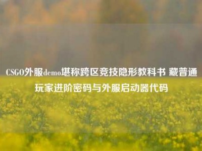 CSGO外服demo堪称跨区竞技隐形教科书 藏普通玩家进阶密码与外服启动器代码