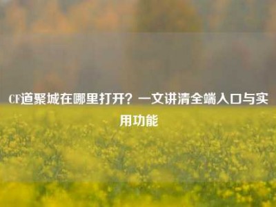CF道聚城在哪里打开？一文讲清全端入口与实用功能