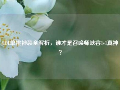 LOL单挑神装全解析，谁才是召唤师峡谷1v1真神？
