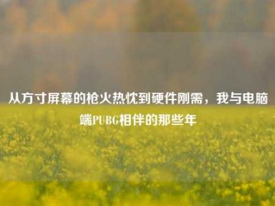 从方寸屏幕的枪火热忱到硬件刚需，我与电脑端PUBG相伴的那些年