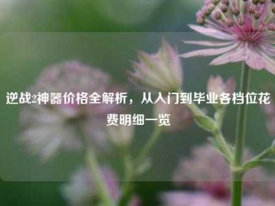 逆战2神器价格全解析，从入门到毕业各档位花费明细一览