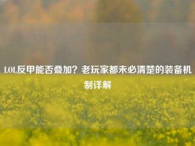 LOL反甲能否叠加？老玩家都未必清楚的装备机制详解
