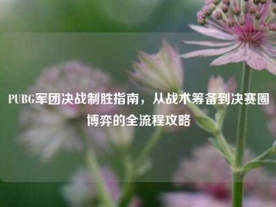 PUBG军团决战制胜指南，从战术筹备到决赛圈博弈的全流程攻略
