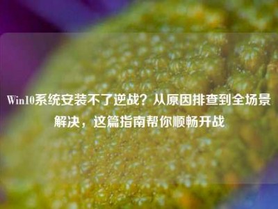 Win10系统安装不了逆战？从原因排查到全场景解决，这篇指南帮你顺畅开战