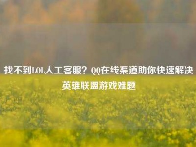 找不到LOL人工客服？QQ在线渠道助你快速解决英雄联盟游戏难题