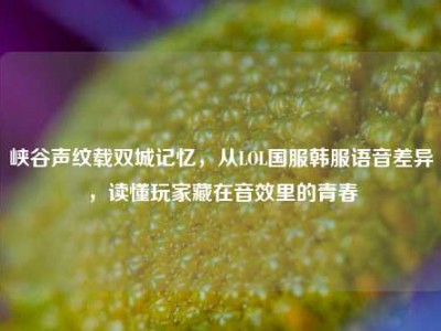 峡谷声纹载双城记忆，从LOL国服韩服语音差异，读懂玩家藏在音效里的青春