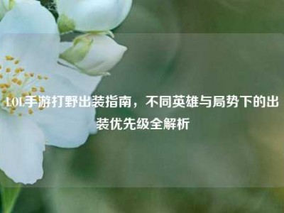 LOL手游打野出装指南，不同英雄与局势下的出装优先级全解析