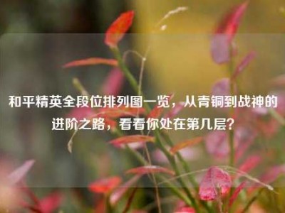 和平精英全段位排列图一览，从青铜到战神的进阶之路，看看你处在第几层？