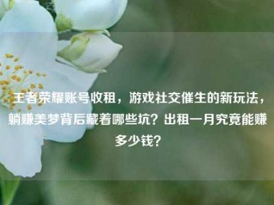 王者荣耀账号收租，游戏社交催生的新玩法，躺赚美梦背后藏着哪些坑？出租一月究竟能赚多少钱？