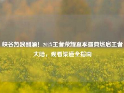 峡谷热浪翻涌！202X王者荣耀夏季盛典燃启王者大陆，观看渠道全指南