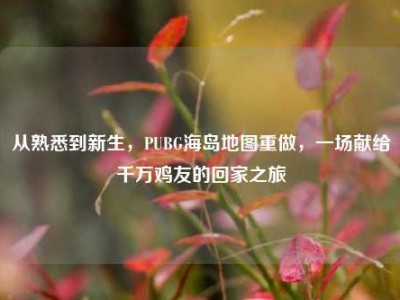 从熟悉到新生，PUBG海岛地图重做，一场献给千万鸡友的回家之旅