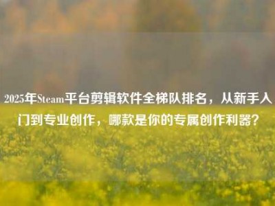 2025年Steam平台剪辑软件全梯队排名，从新手入门到专业创作，哪款是你的专属创作利器？