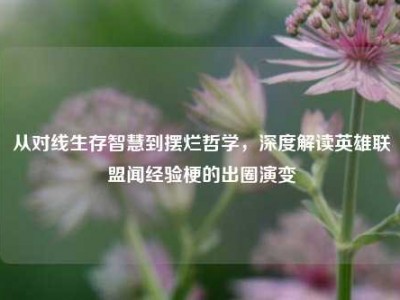 从对线生存智慧到摆烂哲学，深度解读英雄联盟闻经验梗的出圈演变