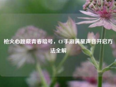 枪火心跳藏青春暗号，CF手游满星声音开启方法全解