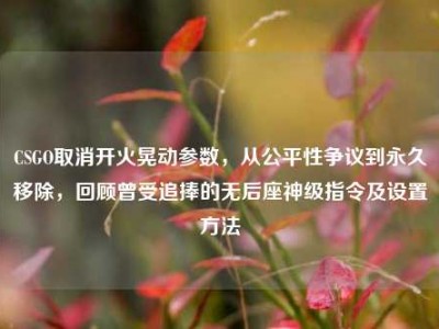 CSGO取消开火晃动参数，从公平性争议到永久移除，回顾曾受追捧的无后座神级指令及设置方法