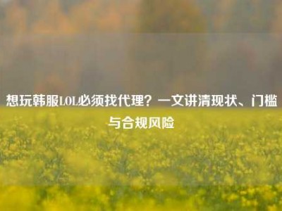 想玩韩服LOL必须找代理？一文讲清现状、门槛与合规风险