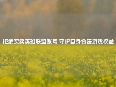 拒绝买卖英雄联盟账号 守护自身合法游戏权益
