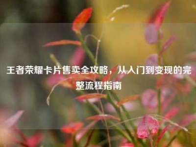 王者荣耀卡片售卖全攻略，从入门到变现的完整流程指南