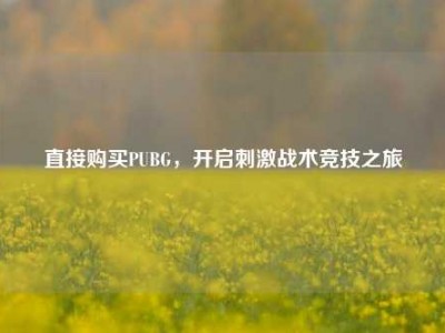 直接购买PUBG，开启刺激战术竞技之旅