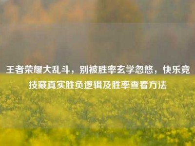 王者荣耀大乱斗，别被胜率玄学忽悠，快乐竞技藏真实胜负逻辑及胜率查看方法