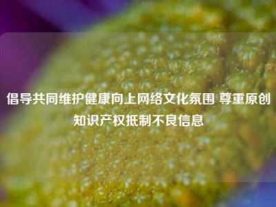 倡导共同维护健康向上网络文化氛围 尊重原创知识产权抵制不良信息