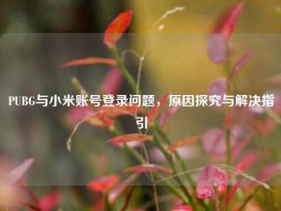 PUBG与小米账号登录问题，原因探究与解决指引