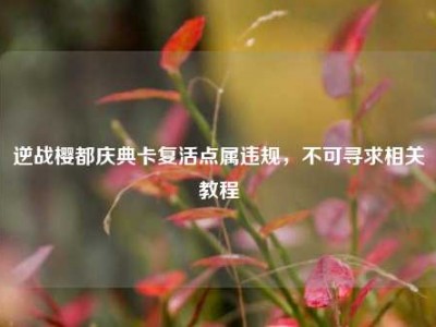 逆战樱都庆典卡复活点属违规，不可寻求相关教程